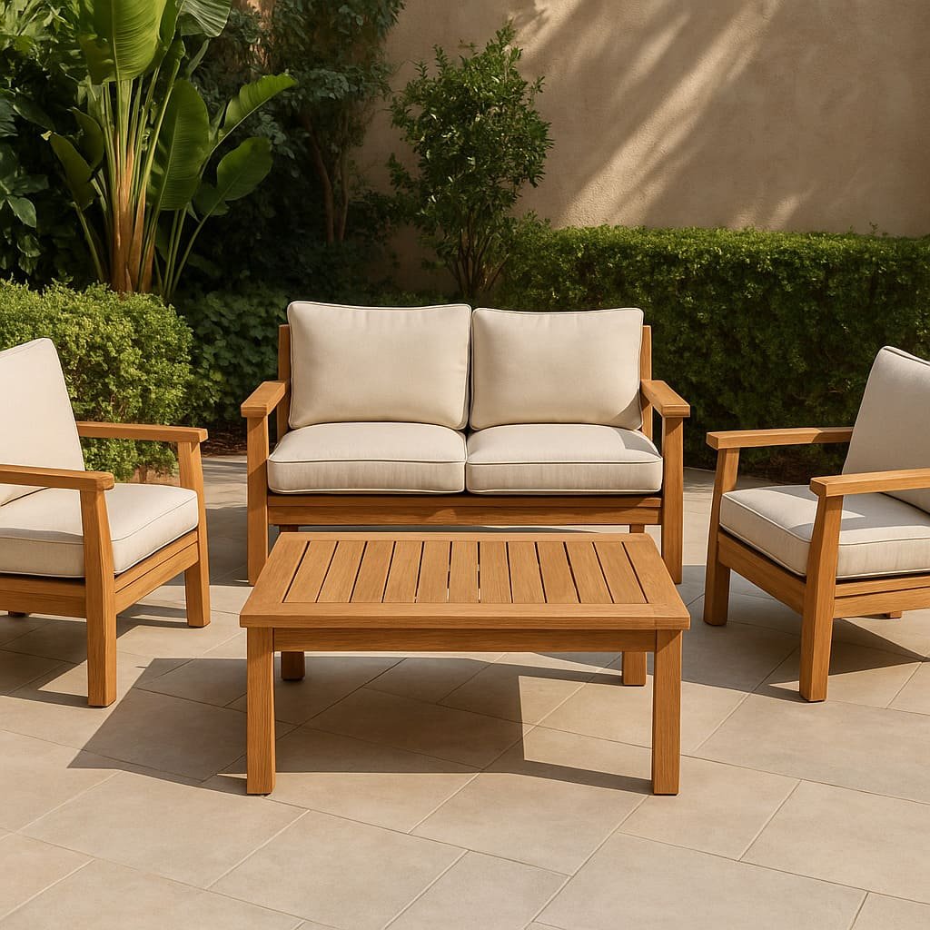 teak outdoor seating